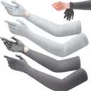 Yahenda 2 Pairs Women UV Long Sun Protection Gloves Touchscreen Arm Sun Driving Gloves UPF 50+ for Outdoor Sports Cycling