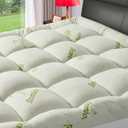 Premium Viscose Made from Bamboo Queen Size Mattress Topper for Back Pain, 1200 GSM Quilted Fitted Extra Thick Mattress Pad,Pillow Top Mattress Cover with Deep Pocket Up to 21 Inches60 * 80inch (White)