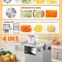NEWTRY 4 in 1 Commercial Vegetable Processor Electric Veggie Fruit Slicer Dicer Shredder & Strip Crinkle Cutter All Stainless Steel 110volt 200W