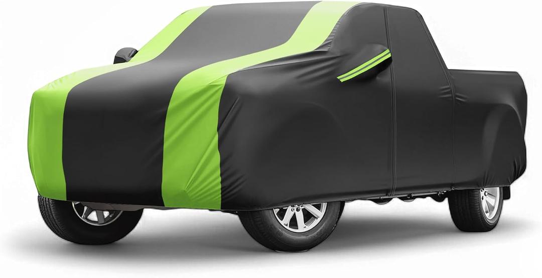 Heavy Duty Waterproof Car Cover - All Weather Custom Fit for Chevy Silverado Windproof Snow Rain UV Protection Outdoor Cover with Zipper & Reflective