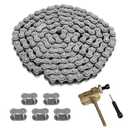 #35 Roller Chain, 5 Feet 35 Chain with 5 Master Links, Chain Breaker- Carbon Steel Chain for Mini Bike, Go Kart, Motorcycle, Scooter, Bicycle, Home and Industrial Machinery - 160 Links