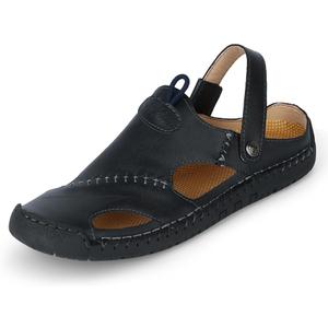 Men's Casual Leather Sandals Closed Toe Summer Breathable Slippers Beach Hiking Walking Shoes