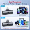 2pcs Dual Receivers Mini Microphone for iPhone 7-16 iPad Android Video Recording, Lavalier Wireless Microphone for Game Live Streaming, Interviews, YouTube, TikTok, Vlog, Gift (for Black-lightning & for Type-c)