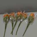 7 Bundles Fake Mums Artificial Fall Flowers for Outdoors Silk Daisy Floral Faux Mum Plants for Home Decor Indoor Outside Porch Pots Planters Potted Decorations (Orange)