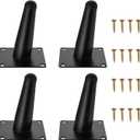 4 Inch Metal Black Furniture Couch Legs Set of 4, Inclined Cone Thickened Furniture Feet Dresser Cabinet Sofa Legs Bed Hardware Replacement