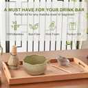 5Pcs Matcha Whisk Set, 18OZ Bowl With Spout, Japanese Ceremony Matcha Whisks Kit, 100% Natural Bamboo Whisk, Ceramic Whisk Holder (Green), Stainless Sifter, Tea Scoop, Gift for Matcha Lovers Beginner