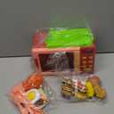 Toy Microwave Oven Playset with Light and Sound, Toy Kitchen Appliances for Kids, Play Kitchen Accessories and Toy Food for Toddlers 3 Year Old Up Girls Boys, Red