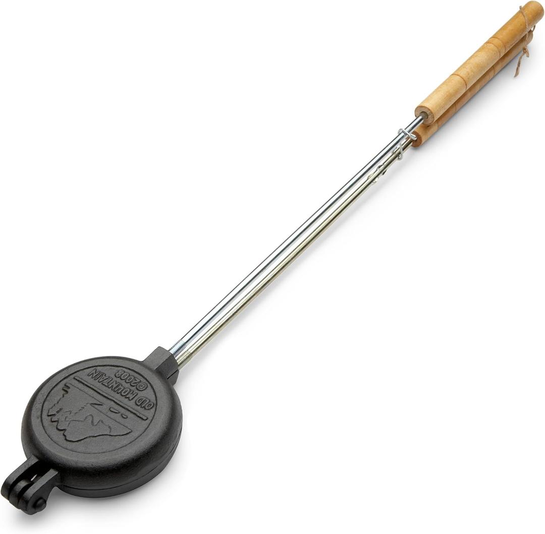 Old Mountain Pre Seasoned Round Pie Iron, 28 Inch Long