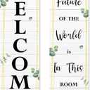 Eucalyptus Welcome Poster Decorations Greenery Inspirational Classroom Posters Positive Back To School Classroom Banner for Preschool Elementary Middle High School Bulletin Board Posters Decor