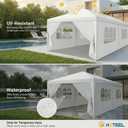 HOTEEL 10x20 FT Party Tent Outdoor Canopy Tents for Parties with 6 Removable Sidewalls, Carpas para Fiestas Waterproof for Gazebo Large Backyard Shelter Patio Wedding Events Tent BBQ White