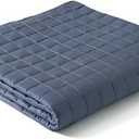 YnM Exclusive Cooling Weighted Blanket Rayon, Bed Blanket for One Person of 140lbs, Ideal for Queen/King Bed (60x80 Inches, 15 Pounds, Blue Grey)