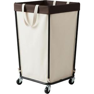 GRANNY SAYS 160L Rolling Laundry Basket, Laundry Hamper with Wheels, Large Laundry Cart with Removable Bag, Clothes Organization and Storage for Laundry Room, Bathroom, Bedroom, Beige