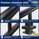 Egadis 36 in. H x 2 ft. W Porch and Deck Railing Kit, Aluminum Railing Kit, Textured AAMA 2604 Powder-Coat Finish Modular Rail System for Outdoor Decks, Porches & Balconies (1 Post, 1 Panel)
