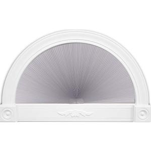 LUCKUP Arch Window Light Filtering Shades, Half Circle Round Pleated Blinds (Radius: 24") Dual Color Semi Circular Cellular Curtains, Easy Cut and Install,Grey-White