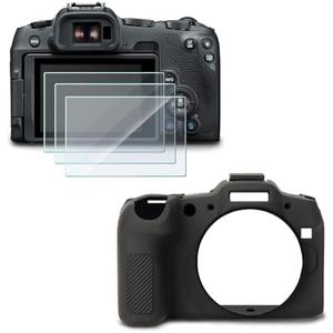 Screen Protector Compatible for Canon EOS R8,Tempered Glass Film Anti Scratch High Definition and Soft Silicone Case for Canon EOSR8 Camera