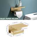 Brushed Gold Bathroom Towel Bar Holder Sets Premium Stainless Steel 4-Piece Bathroom Hardware Set Wall Mounted Bathroom Toilet Paper Holder with Shelf Set.