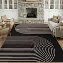 GarveeHome Modern Rainbow 8x10 Easy Jute Area Rug for Living Room -Farmhouse Indoor/Outdoor Carpet, Non-Slip & Non Shedding for Bedroom, Dining Room, Office, Backyard Patio