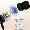 Neckband Bluetooth Headphones, Wireless Bluetooth 6.0 Earbuds with Microphone, Comfortably Light, Deep Bass Earphones 35H Playtime, IPX5 Waterproof, Magnetic Headset for Workout (Navy Blue)
