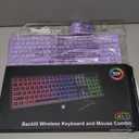 Wireless Keyboard and Mouse Combo, RGB Backlit, Rechargeable & Light Up Letters, Full-Size, Soft Typing, Sleep Mode, 2.4GHz Quiet Keyboard Set for Mac, Windows, Laptop, PC, Trueque (Purple)