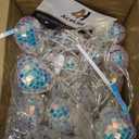 20 LED Disco Ball Mirror LED Party String Light Christmas Lanterns for Holiday Wall Window Tree Decorations Indoor Outdoor Patio Party Yard Garden Kids Bedroom Living Dorm (Ocean Love Blue, 20-LED)