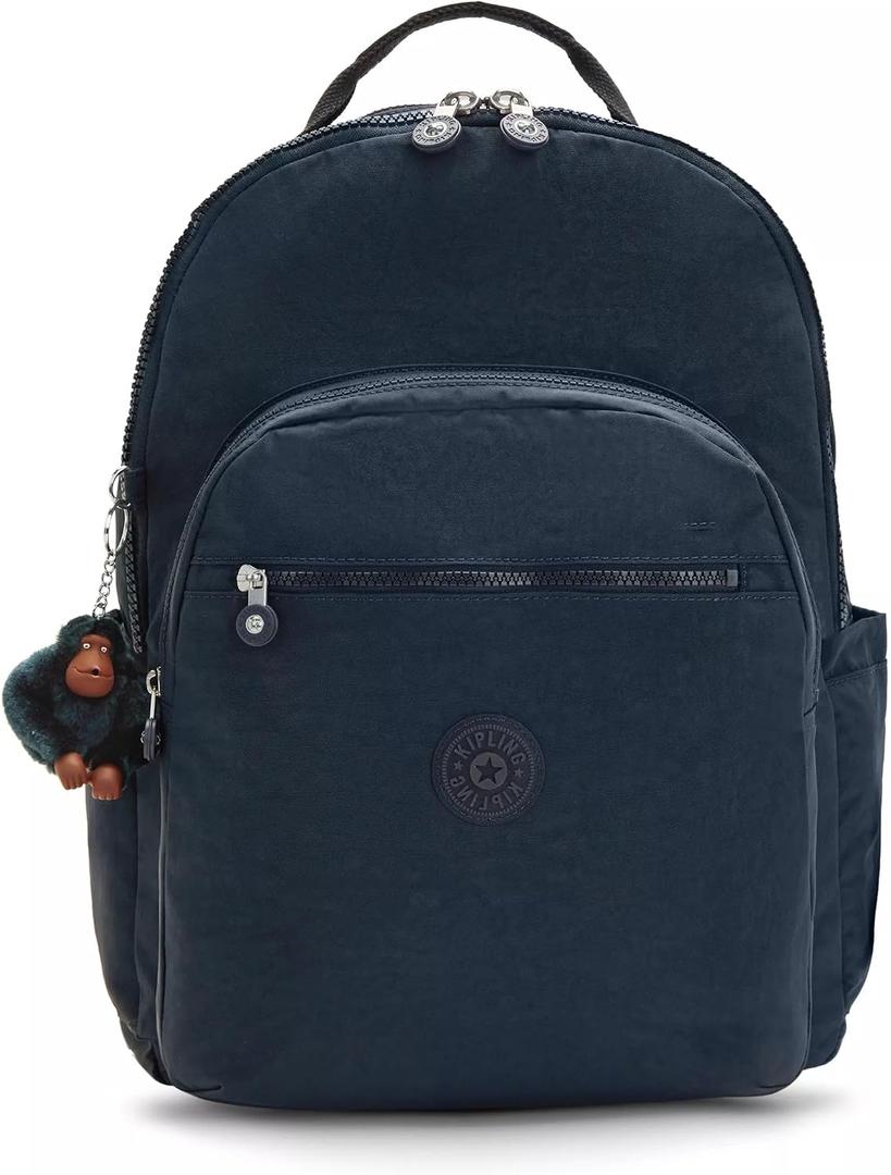 Kipling Women's Seoul Extra Large 17 Laptop Backpack, Durable, Roomy with Padded Shoulder Straps, Bag, Blue