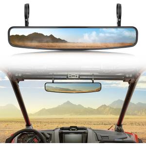 KEMIMOTO UTV Rearview Mirror, 15" UTV Race Convex Center Mirror with 3/4 1.75" or 2" Clamps Compatible with Polaris RZR PRO XP R, CFMOTO ZFORCE, Pioneer,Can-Am Commander Maverick, 1000R 1000X