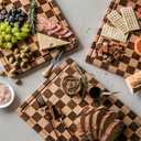 THETCHRY Cutting Boards for Kitchen, Checkered Cutting Board Upgraded, Acacia Wood Chopping Board with Juice Grooves & Handles, Large Butcher Block Serving Tray with Gift Box, 17"X12"X0.8"