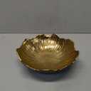 Leaf Bowl for Serving Fruits, Appetizers - Black & Gold - Elegant Home Decor Centerpiece Serveware Charcuterie Catchall Vanity Dish For Entertaining, Wedding 9" D 3" H