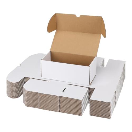 Serwrsw Bulk Card Storage Box for 200 Count 35pt Trading or Baseball Cards, 25 Pack Cardboard Shipping Boxes for 5000 Count 35pt Cards, Brown White