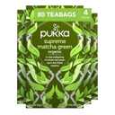 Pukka Supreme Matcha Green Organic Herbal Tea, Energizing Infusion With Matcha Powder, Ideal For Daily Vitality, Caffeine Free, 80 Total Tea Bags (20ct - Pack of 4), BB 11 July 2026