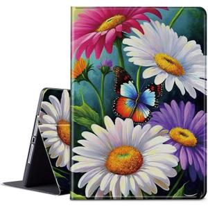 for Kindle Fire HD 10 Tablet Case 7th/9th Generation 2017/2019 Release 10.1 inch with Adjustable Stand & Auto Wake/Sleep Feature Smart Protect Cover Case - Butterfly Flower