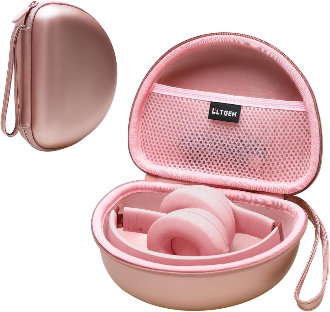 LTGEM Case Compatible with Beats Solo 4 / Studio Pro Headphone, Hard Travel Carrying Case for Beats Solo 4 / Studio Pro Headphone, Rose Gold
