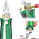 GADO Pro 8-in-1 Wire Stripper/Cutter with Voltage Tester & Dual Alarms - Heavy Duty 12-250V AC/DC Electrical Tester for Hot/Neutral Wires - Electrician, HVAC, Car Repair Tool (Green)