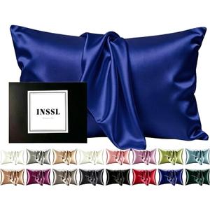 INSSL Silk Pillowcase for Women, Mulberry SIL Pillowcase for Hair and Skin and Stay Comfortable and Breathable During Sleep(Egyptain Blue,Queen)