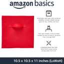 Amazon Basics Collapsible Fabric Storage Bins with Handles, Cube Organizer, Home Organization, 10.5"x10.5"x11", Red, 6-Pack