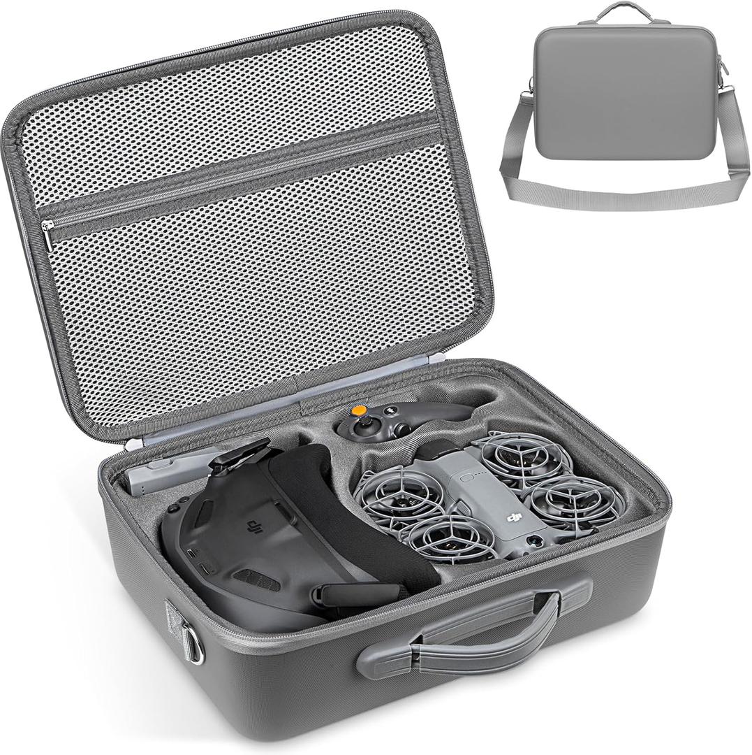 Carrying Case for DJI Neo 2 Accessories, Hard Shell Travel Storage Bag Compatible with DJI Goggles N3, RC Motion 3, Batteries & Charger Hub Shoulder Protection Box