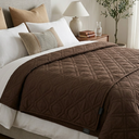 Lightweight Bedspreads with Basket Weave Pattern, Soft Quilt Bedding Set, Brown Comforter for All Seasons Brown Blanket, 11x7ft