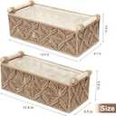 Macrame Storage Basket Boho Decor Baskets for Organizing Woven Decorative Basket for Countertop Toilet Paper Basket for Toilet Tank Top Shelf Basket with Handle for Bathroom Decor Nursery (Set of 2)
