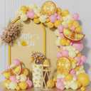 143Pcs Lemon Pink and Yellow Balloon Arch Garland Kit for Freshly Graduated, Lemonade Birthday Party Main Squeeze Sunflower Sunshine Baby Shower Honeybee Theme Party Decorations