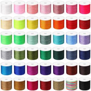 Timgle 42 Colors Chinese Knotting Cord 55 Yards 0.8 mm Nylon String Cord for Bracelets Nylon Beading Thread for Kumihimo Necklace Beading Dream Catchers Jewelry Making Christmas Ornament Braid Hair