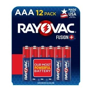 Rayovac Fusion AA Batteries, Premium Alkaline Triple A Batteries (12 Battery Count) Red, Silver