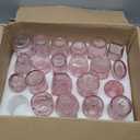BEAHOT 22 Pack Pink Flower Vase in Bulk,Mini Vintage Glass Bud Vases for Centerpieces,Wedding Decor,Party & Home Decaration,Mother's Day (Pink)