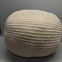 Pouf Ottoman Stuffed Round Modern Foam Filled Foot Rest Poufs for Living Room Chair Decorative 20 X 14 Inches Boho Relax Stool for Wedding Christmas Party, Beige (Beige, 20inch)