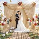 10 ft x 10 ft Wrinkle Free Champagne Backdrop Curtain for Parties, 2 Panels 10ft Polyester Champagne Photo Backdrop Drapes for Graduation Birthday Wedding Party Stage Curtains