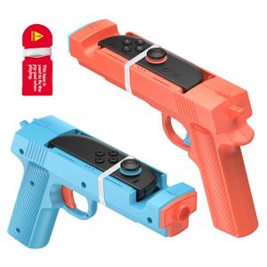 FASTSNAIL 2 Pack Gun Controller for Nintendo Switch 2 Joypad, Dual Trigger Shooting Gun Grip with Anti-Slip Design for Joycon2, for Big Buck Hunter, for House of the Dead & More (Not for Switch 1) (Blue&Orange)