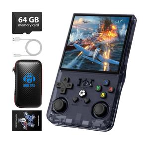 R36MAX Retro Handheld Game Console, 4.0 Inch 720x720 IPS Screen, Built-in 18,000+ Classic Game, Portable Hand Held Open Source Linux System, 4000mAh Battery Retro Gaming Console(Gray 64GB)