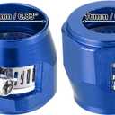 X AUTOHAUX 5 Pcs AN10 Hex Car Hose Finisher Flexible Rubber Pipe Clamp with Screw Band Adapter Fitting for Oil Fuel Water Tube Blue