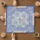 Blue Purple Hydrangea Mahjong Mat, 31.5 x 31.5in