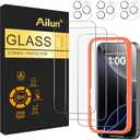Ailun 3 Pack Screen Protector for iPhone 16 Pro Max [6.9 inch] + 3 Pack Camera Lens Protector with Installation Frame,Case Friendly Tempered Glass Film[9H Hardness][Not for iPhone 16e/16/16 Pro/Plus]