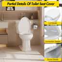 Toilet Seat Cover Elongated Durable PP Toilet Seat with Slow Close Hinges, Easy Clean White Replacement for American Standard Toilets